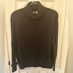 Anthropologie Moth Size L Large Green Wool Blend Turtleneck Sweater